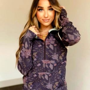 Ampersand Avenue half-zip floral hoodie